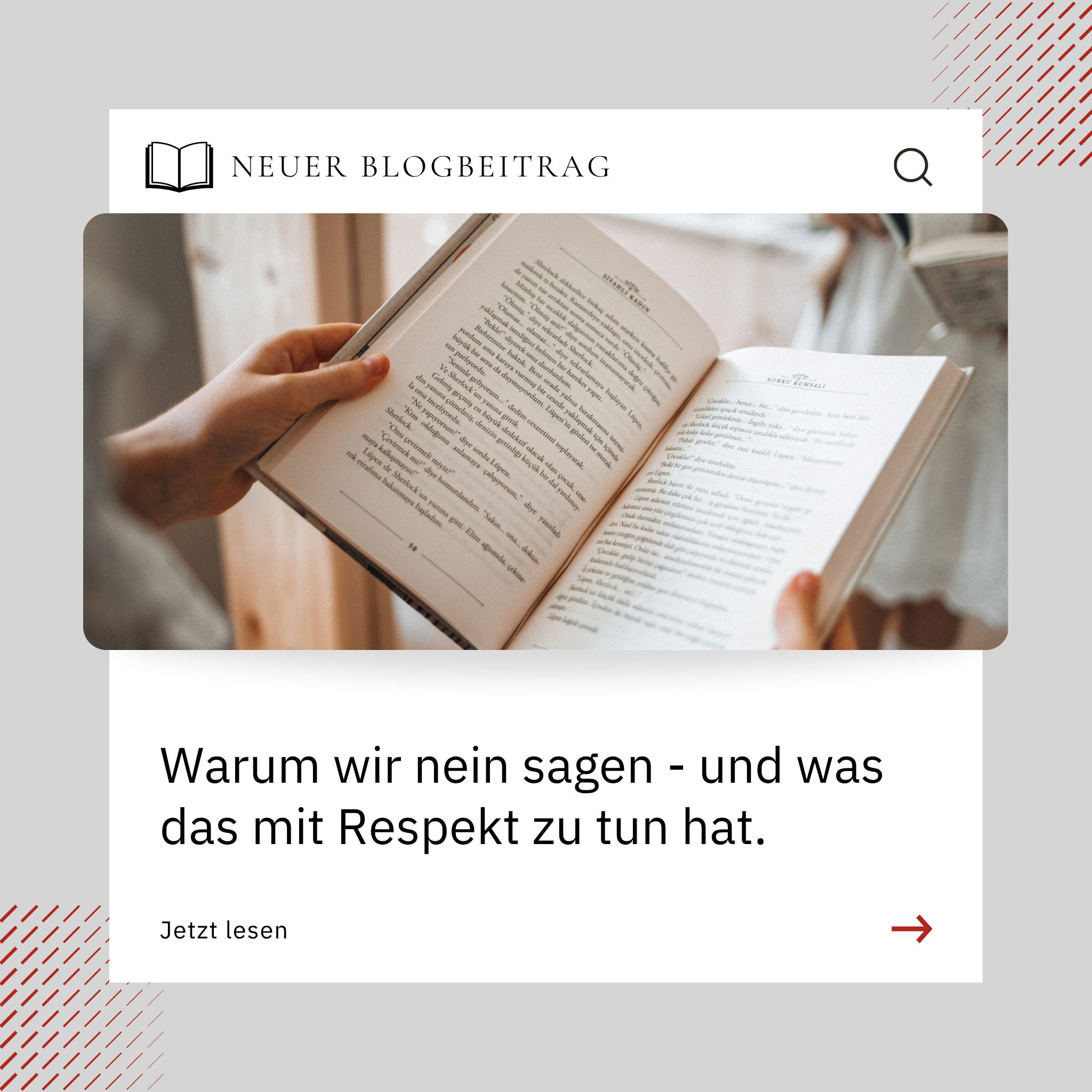 Warum wir nein sagen - und was das mit Respekt zu tun hat.