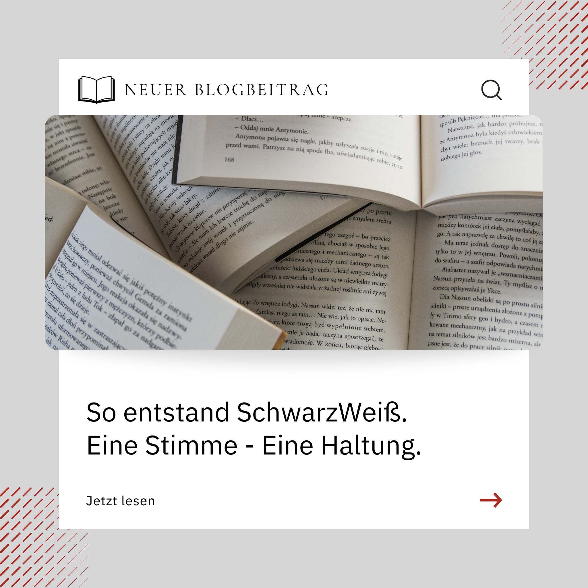 So entstand SchwarzWeiß. Eine Stimme - Eine Haltung.